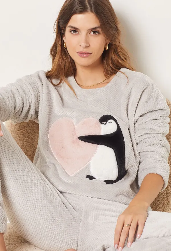 NATTY Penguin fleece sweatshirt 6542664