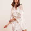 Satin kimono with lace details - CRUSH - BLACK - Etam