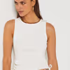Pajama tank top with gathered sides-6540694