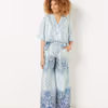 Flared cut printed pajama pants-6540731