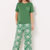 VIJAY Palm tree print 7/8th wide cut pajama pants 6544855