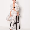 MAIME Satin trousers with leopard print
