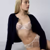 FLOWERS Embroidered tulle tanga 6551206