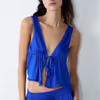 BLUESA Satin top with bows 6552401