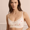 PURE SOFT LACE Microfibre Bralette with Kiss Motifs and Lace Details 6557668