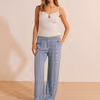 BLUE Pajama Pants With Croissant Print 6560144