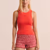 TREFLE Cotton Pajama Tank Top With Embroidered Clover Motif 6560987