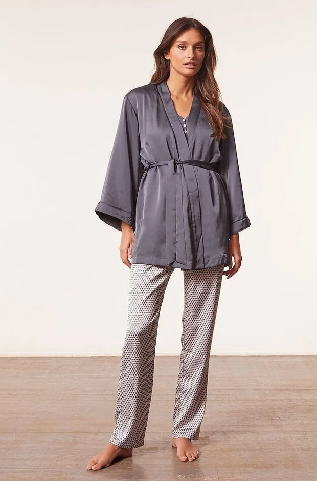 Pyjama 3 piÃ¨ces - GINK - ANTHRACITE - Etam