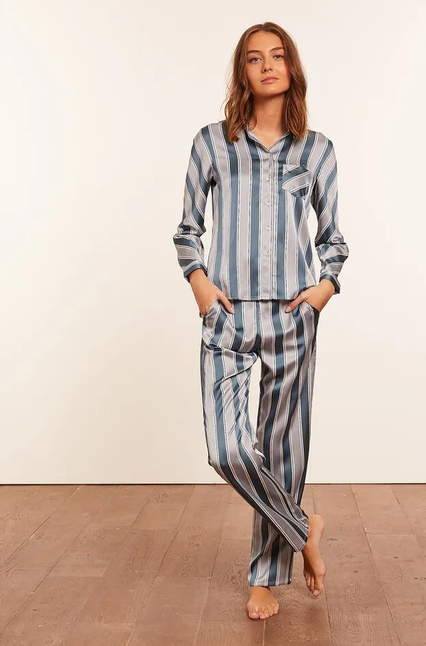 OUZNA Striped pajama shirt