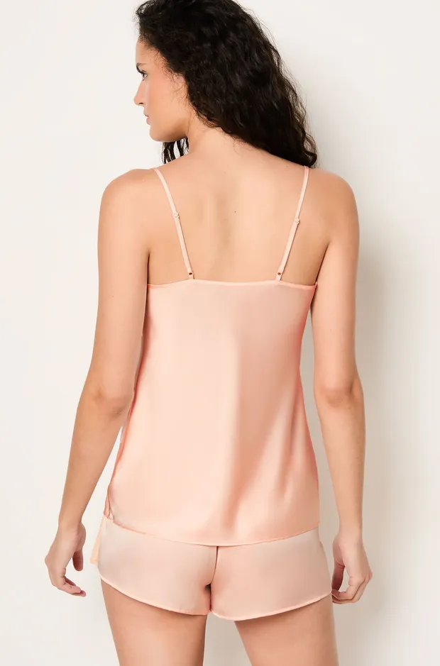 FEELING - Satin camisole with lace neckline 6551242