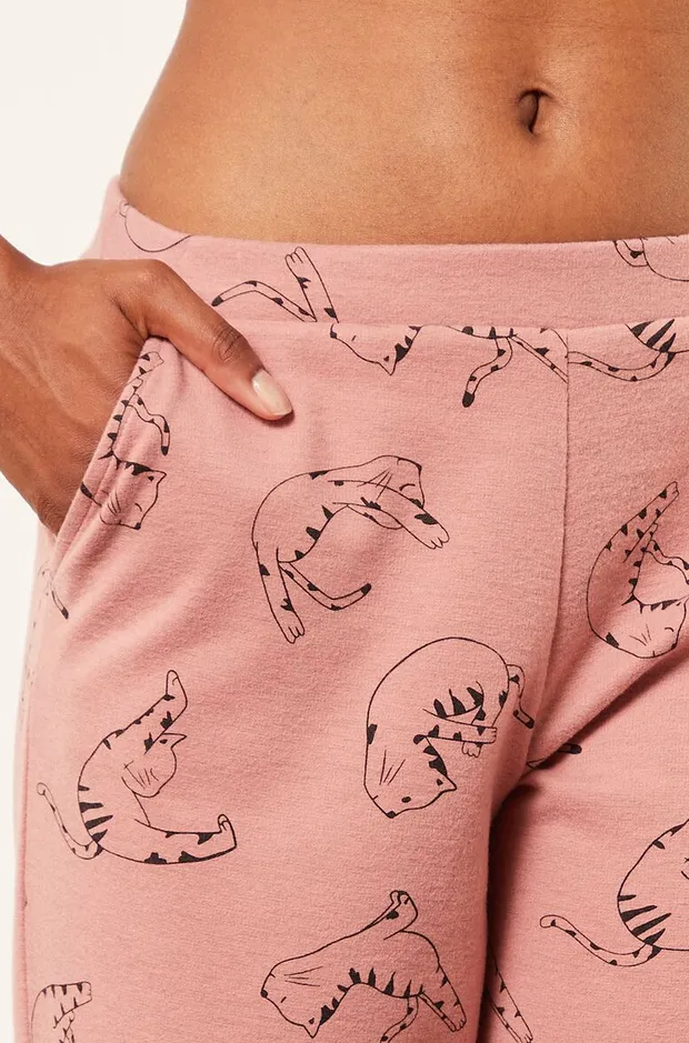 Cat print pyjama bottoms - YAVIE - Etam