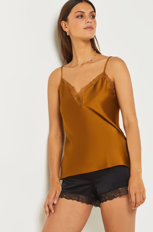 SENTIMENTSatin camisole with lace details 6535081