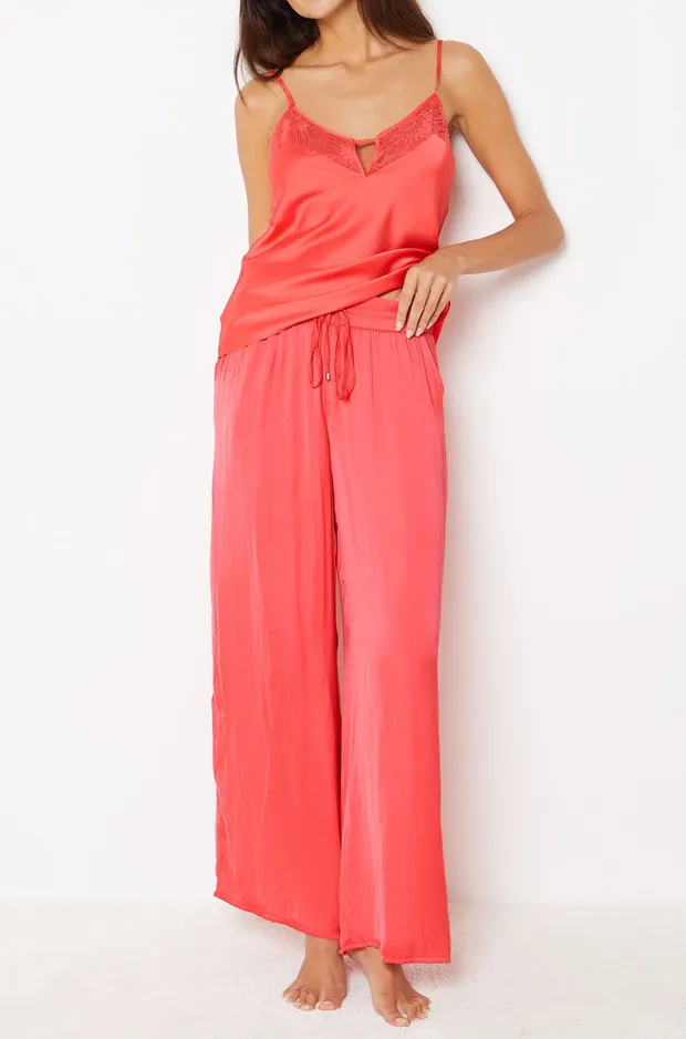 CHEETA Wide cut satin pants