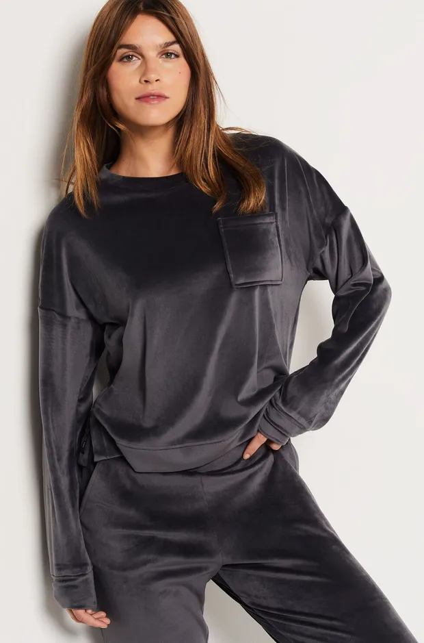 Sweatshirt Velvet Black