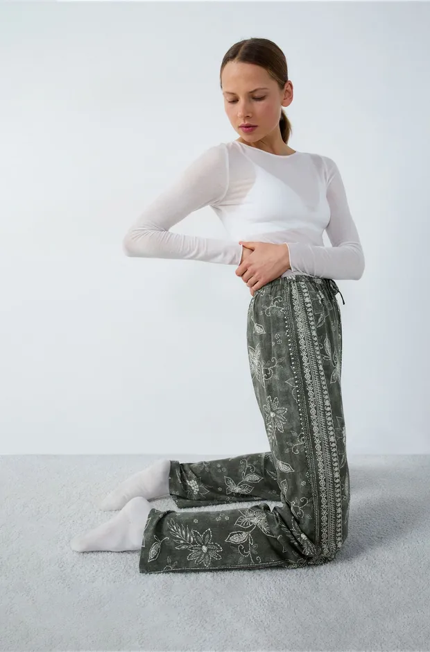 INAYA - Flared patterned pajama bottoms 6550809