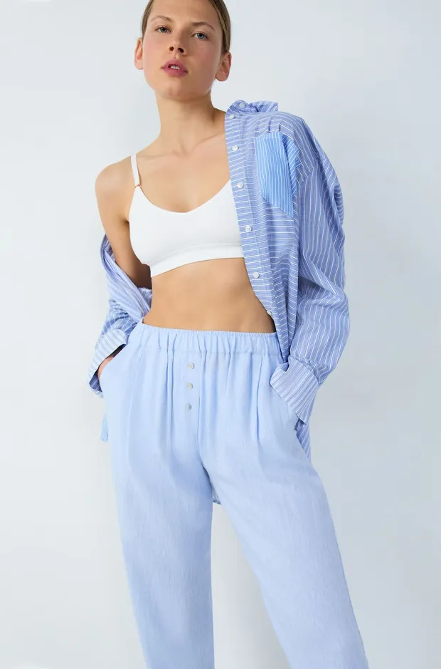 ISAME - Straight linen pajama pants 6550857