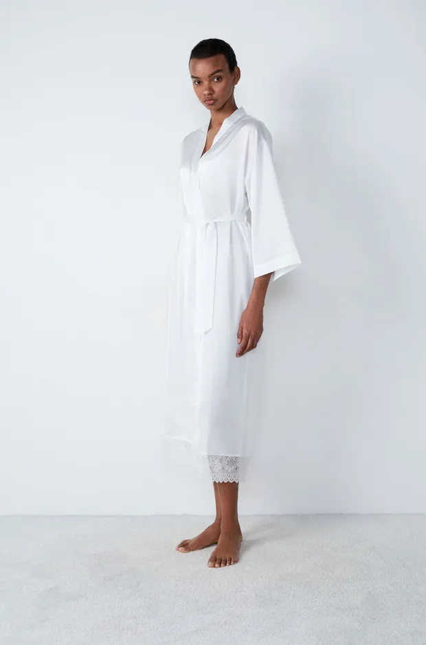 RENCONTRE - Long satin dressing gown 6550894