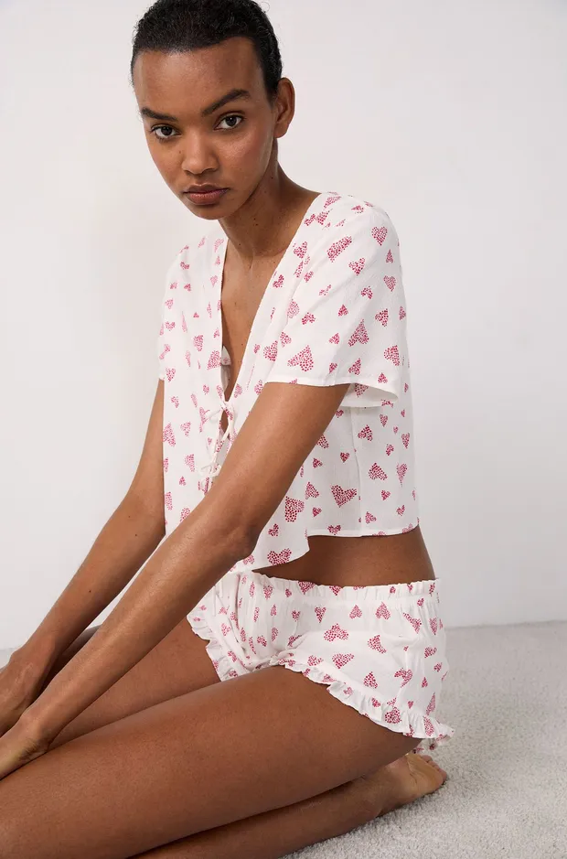 CARSON Pajama shorts with heart pattern 6551423
