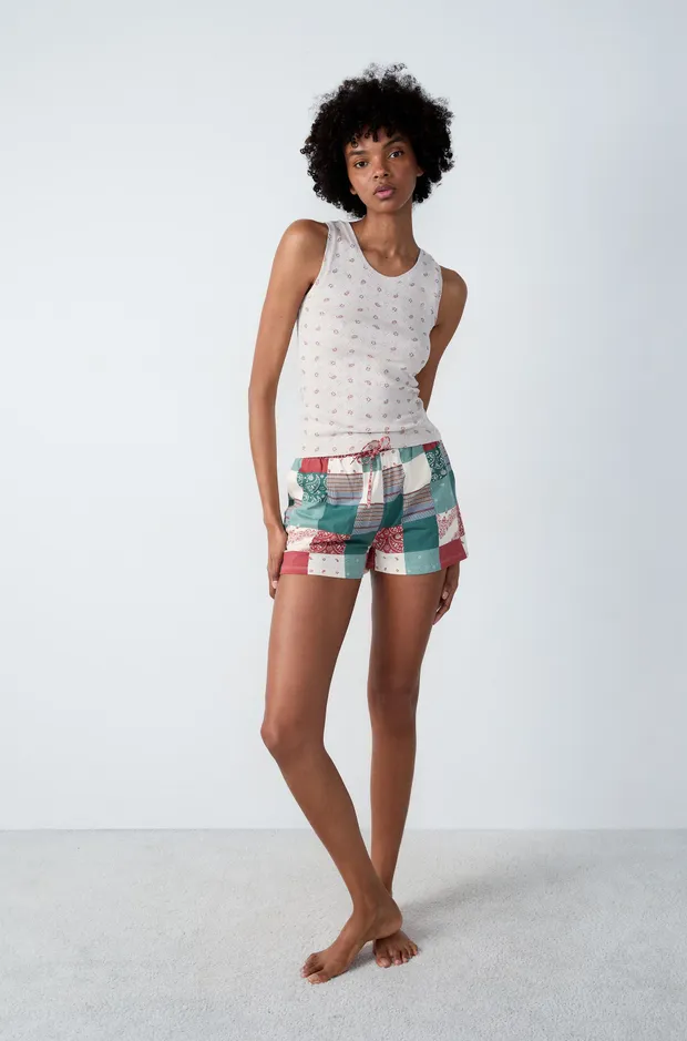 BAYSIDE - Heart-patterned pointelle cotton tank top 6552168
