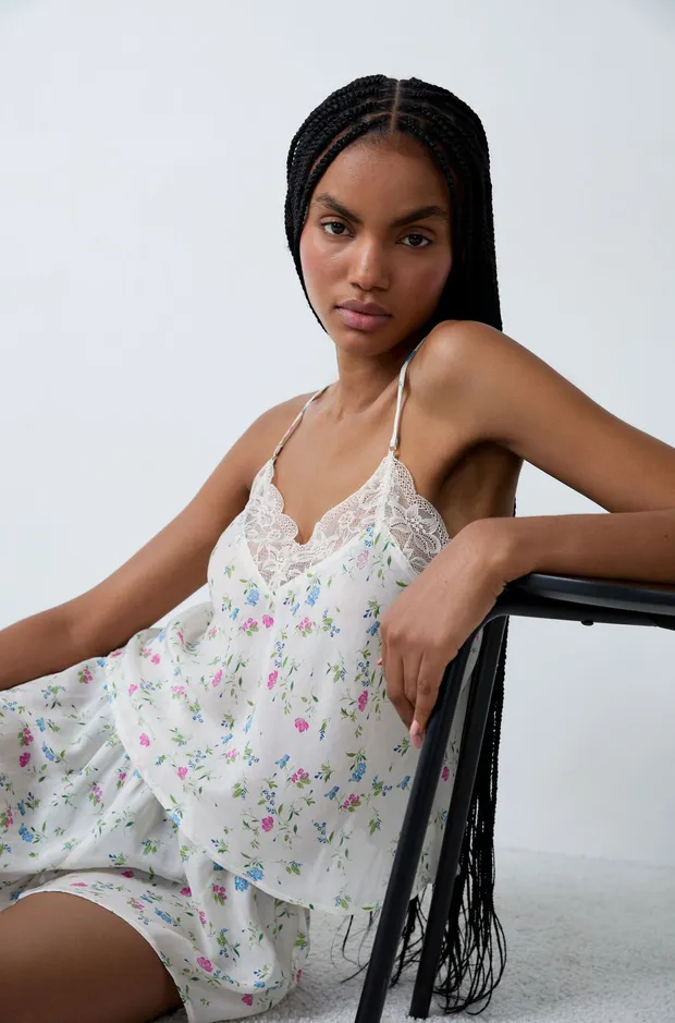 PRATI Floral print satin pyjama top 6552368