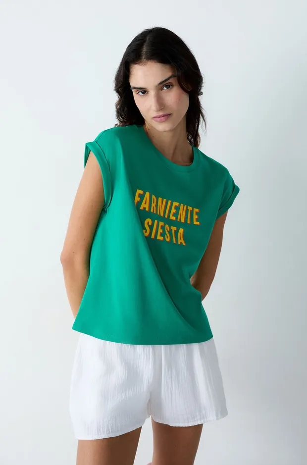 FARNI Short-sleeved cotton t-shirt 'farniente siesta' 6552538