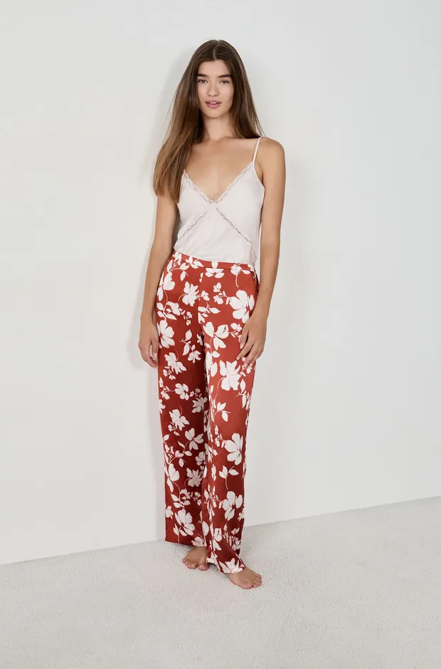 RITAH Satin pyjama trousers with prints 6554563