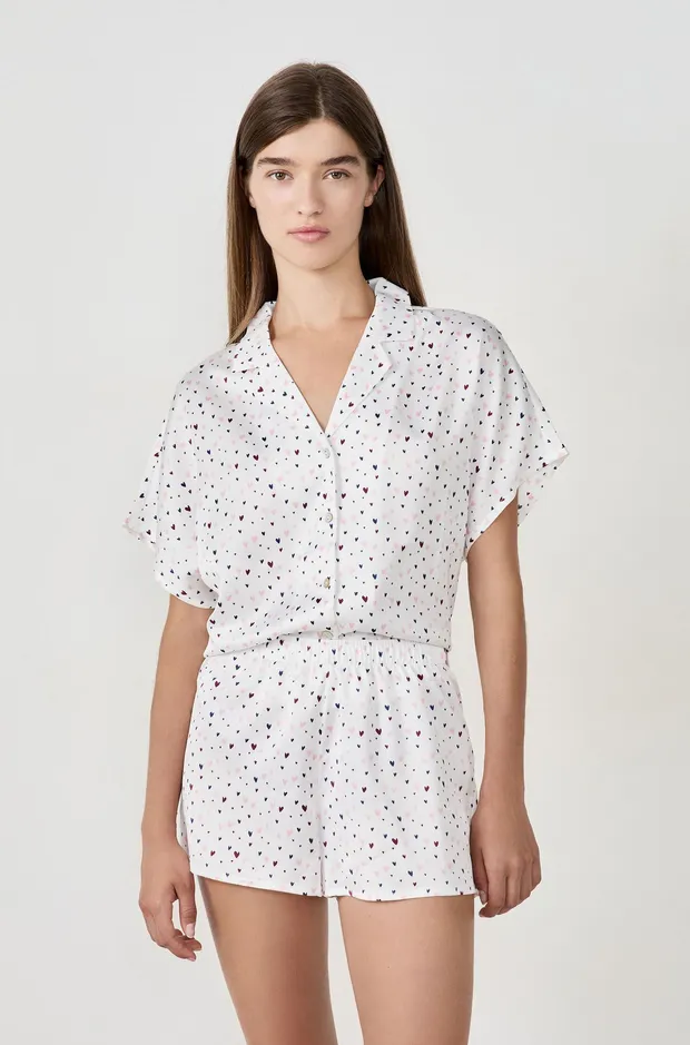 DREAMS Heart print satin pyjama shorts 6555134
