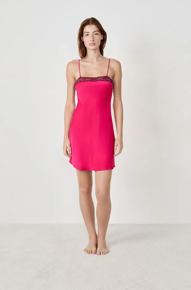 ATTITUDE Satin nightdress with lace 6555675