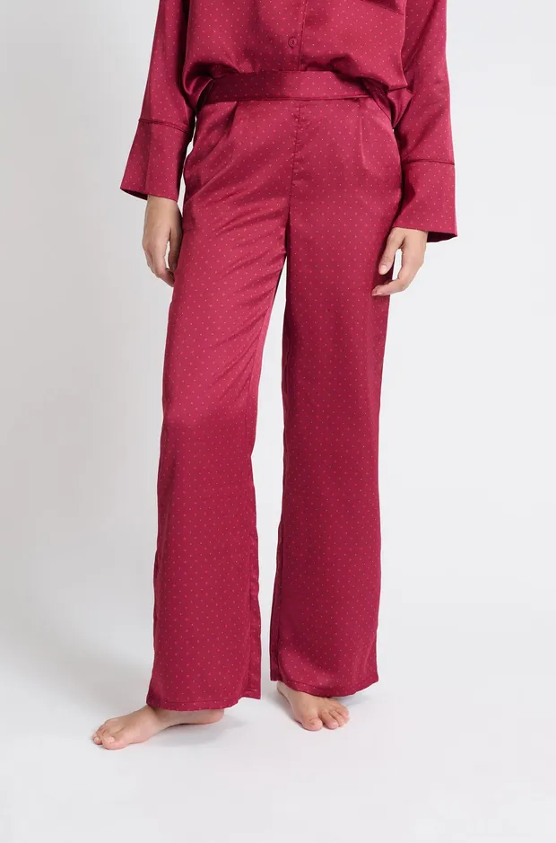 IRREELLE Satin pyjama trousers with prints 6555746