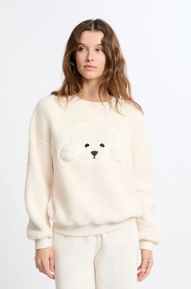 MELINE Fleece-effect dog-pattern sweatshirt 6556204