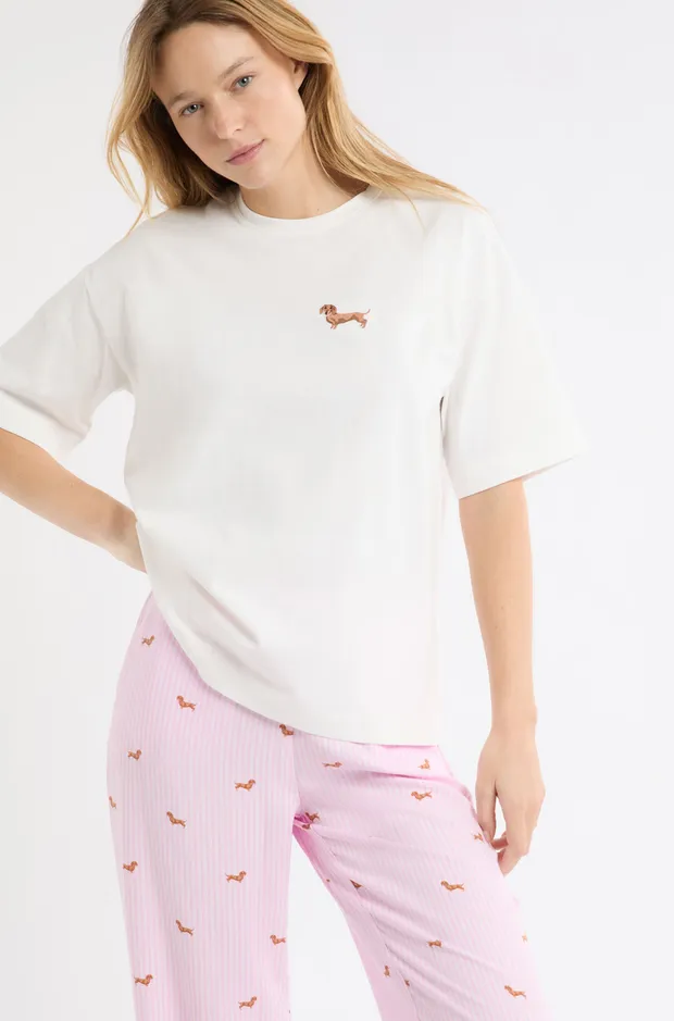 HUG - Pajama shirt with dog embroidery 6557241