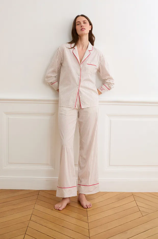 BEGUIN - Striped cotton pajama pants 6557616