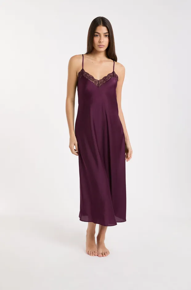 DESIRE - Long satin camisole with lace details 6557755