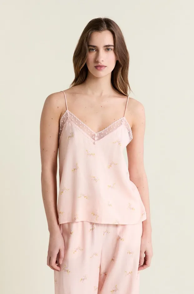 PLUMIA Satin Camisole with Motifs 6558218