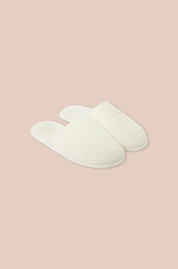 SPA Honeycomb Cotton Mule Slippers 6558532