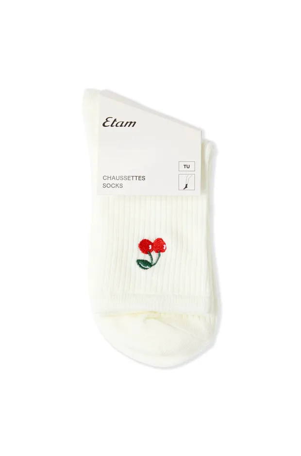 NAOMI Ribbed Socks with Cotton Cherry Pattern 6559280