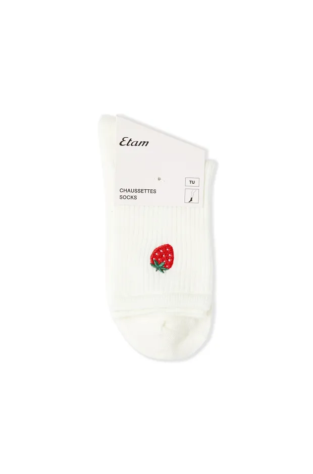 NYOMI Ribbed Socks with Cotton and Strawberry Pattern 6559282