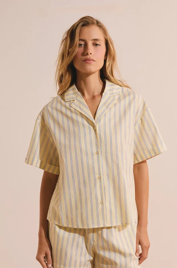 BENICIO Cotton Striped Pajama Shirt 6560149